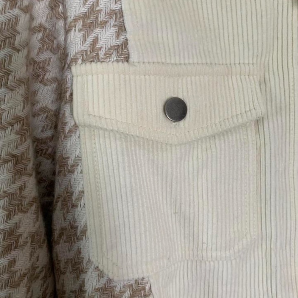 Mystree NWT Patchwork Houndstooth Shacket - Size … - image 3